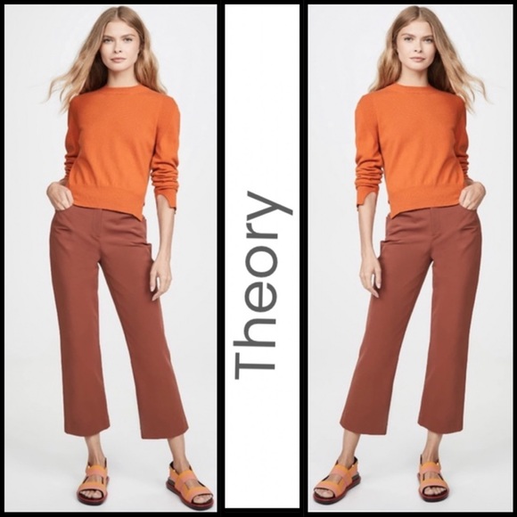Theory Pants - NWT Theory Double Stretch Crop Pant in Cognac